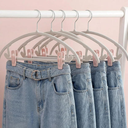 40 Pcs Pink Velvet Hangers Clips Pant Hangers Velvet Clips Non-Slip Pant Skirt Clip Multi-Purpose for Shower Curtains and Clothing