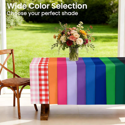 Pink Gingham Tablecloth Disposable, 4 Pack, 54 x 108 Inch
