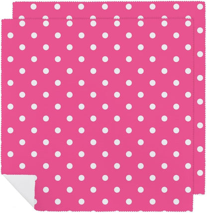 Pink Polka Dot Soft and Lightweight Napkins, Suitable for Dining Tables 2 PCS