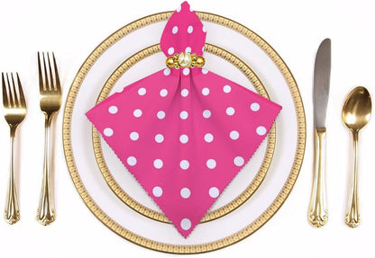 Pink Polka Dot Soft and Lightweight Napkins, Suitable for Dining Tables 2 PCS