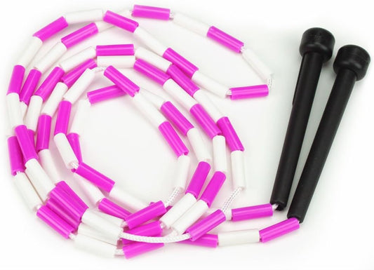 Rainbow Jump Rope with Plastic Beaded Segmentation, 7-Foot