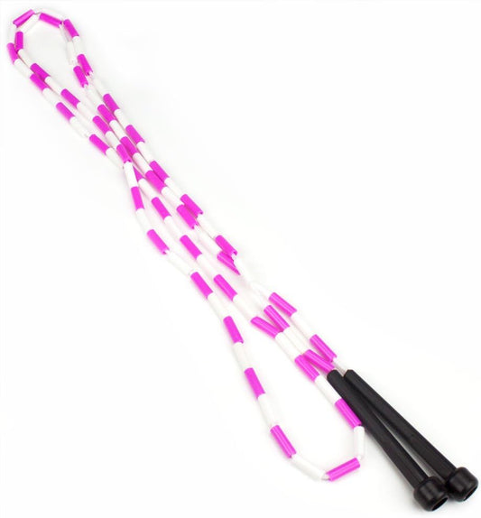 Rainbow Jump Rope with Plastic Beaded Segmentation, 7-Foot