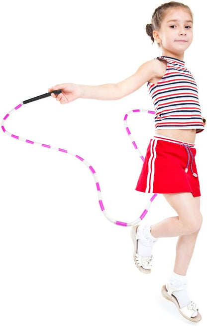 Rainbow Jump Rope with Plastic Beaded Segmentation, 7-Foot