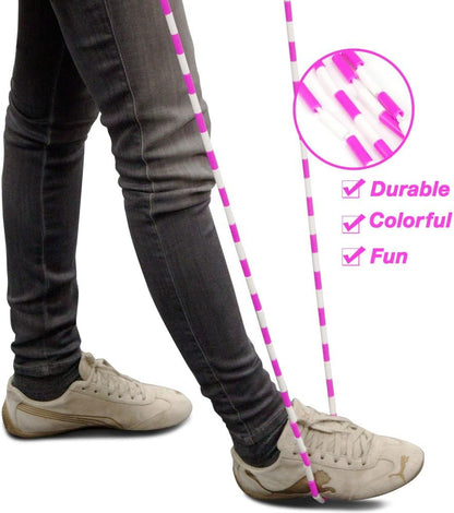 Rainbow Jump Rope with Plastic Beaded Segmentation, 7-Foot