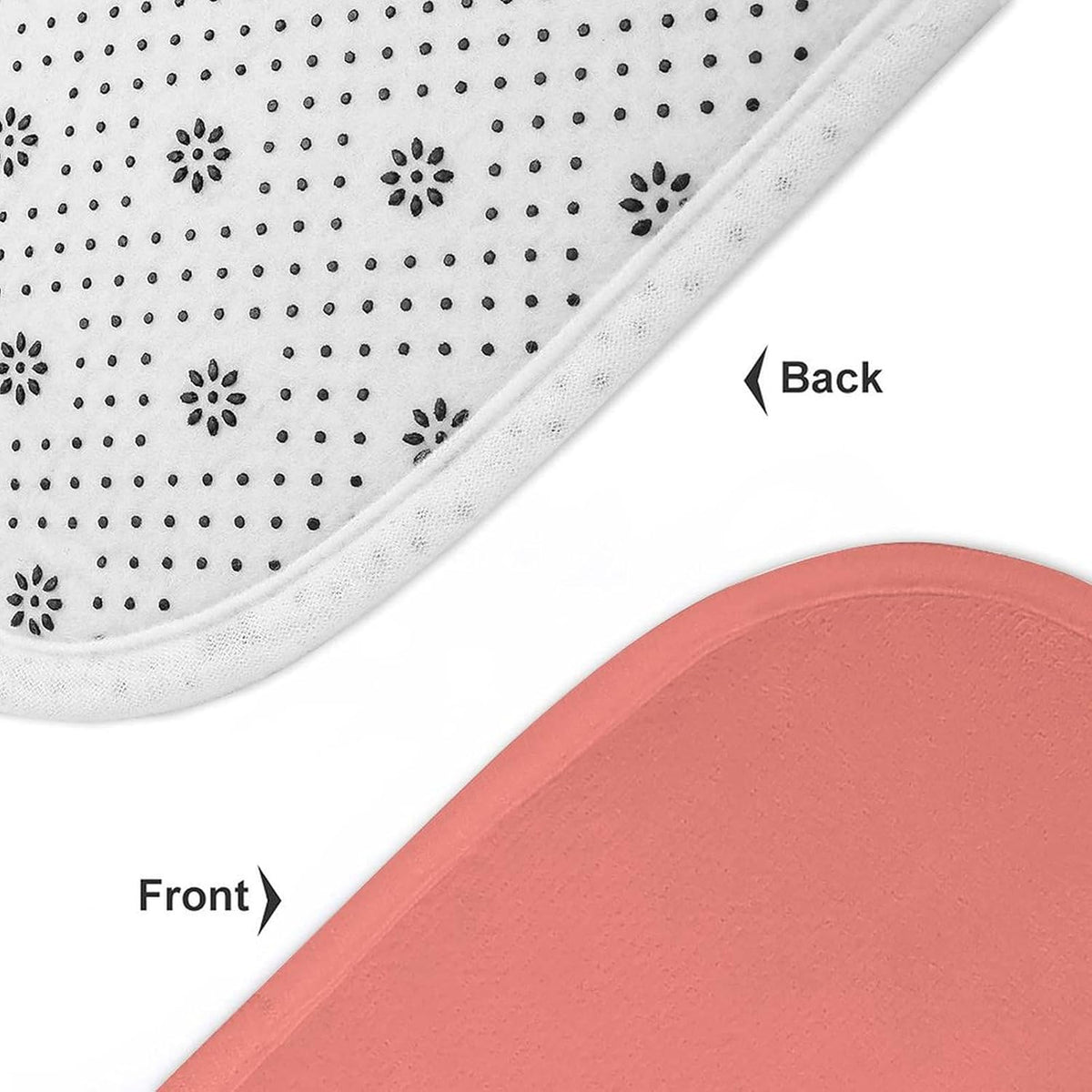 3 Pieces Bath Rug Sets, Coral Pink Solid Color Bathroom Mat Set Non Slip U Shaped Contour Rug & Toilet Lid Cover