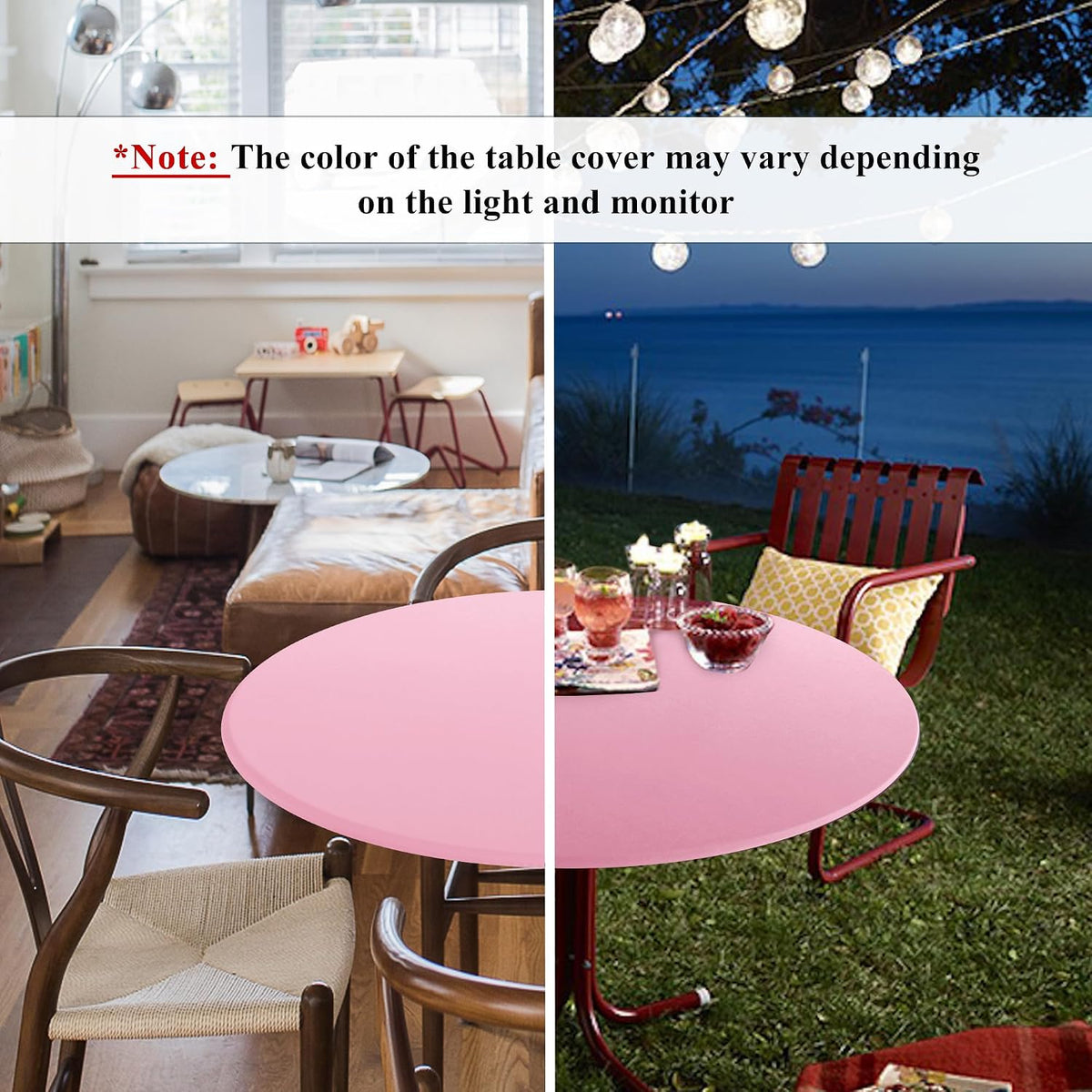 Fitted Round Table Cloth, Fits Round Tablecloth for 48-56"