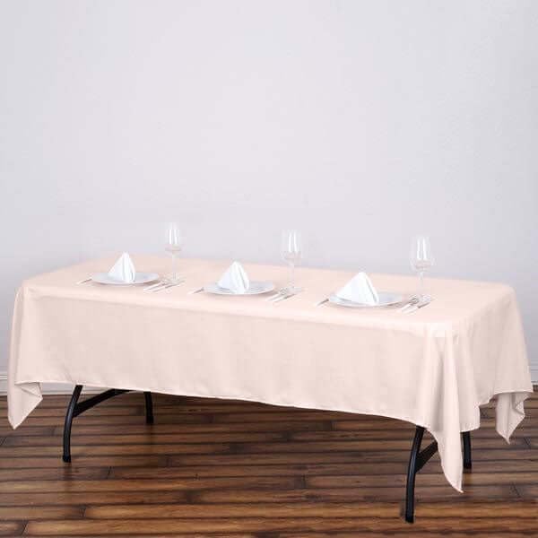 60 x 102 Inch Blush Rectangle Tablecloth - Linens Polyester Table Cloth, Stain and Wrinkle Resistant Washable Table Cover for Wedding, Party, Banquet, and Restaurant