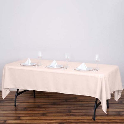 60 x 102 Inch Blush Rectangle Tablecloth - Linens Polyester Table Cloth, Stain and Wrinkle Resistant Washable Table Cover for Wedding, Party, Banquet, and Restaurant