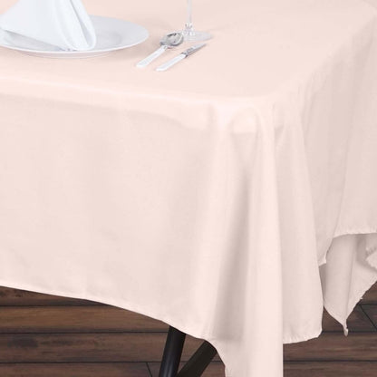 60 x 102 Inch Blush Rectangle Tablecloth - Linens Polyester Table Cloth, Stain and Wrinkle Resistant Washable Table Cover for Wedding, Party, Banquet, and Restaurant
