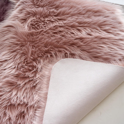 Ultra Soft Faux Fur Rug, Area Rugs, Pink Fluffy Shaggy Fur Rug for Bedroom & Living Room, Kids Room Decor, 2 x 6 Feet Rectangular
