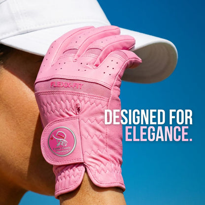 Caddy Classic Ladies Golf Gloves Women Left Hand Or Right Hand | Maximum Softness & Comfort with Pure Cabretta Leather Womens Golf Gloves | Reduced Friction On Hand with Ergonomic Joint Spots