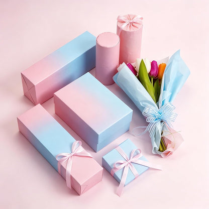 20 Sheets Pink Blue Gradient Gift Wrapping Paper for DIY, 20x27.5in