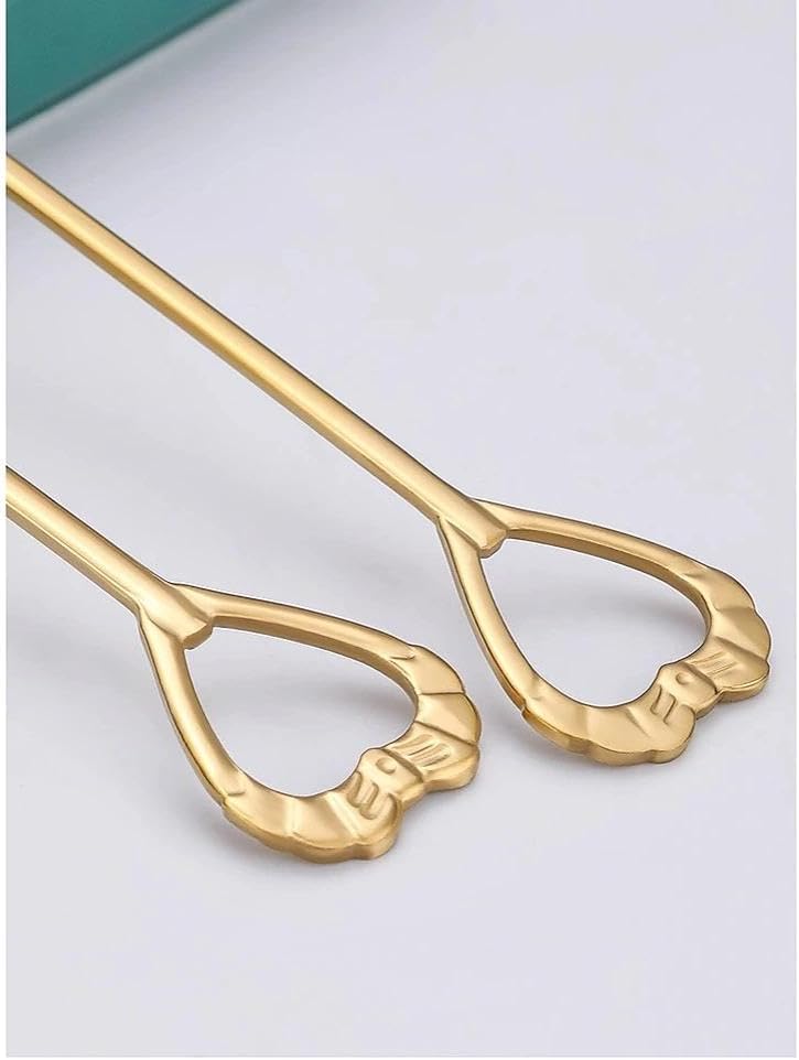 COMIART 304 Stainless Steel Shell-Shaped Coffee & Dessert Spoon & Fruit Fork - Wedding Favor Cutlery Set(Rose Gold,Spoon)