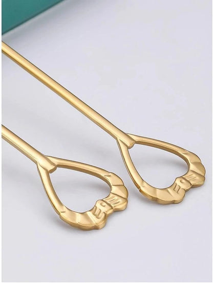 COMIART 304 Stainless Steel Shell-Shaped Coffee & Dessert Spoon & Fruit Fork - Wedding Favor Cutlery Set(Rose Gold,Spoon)