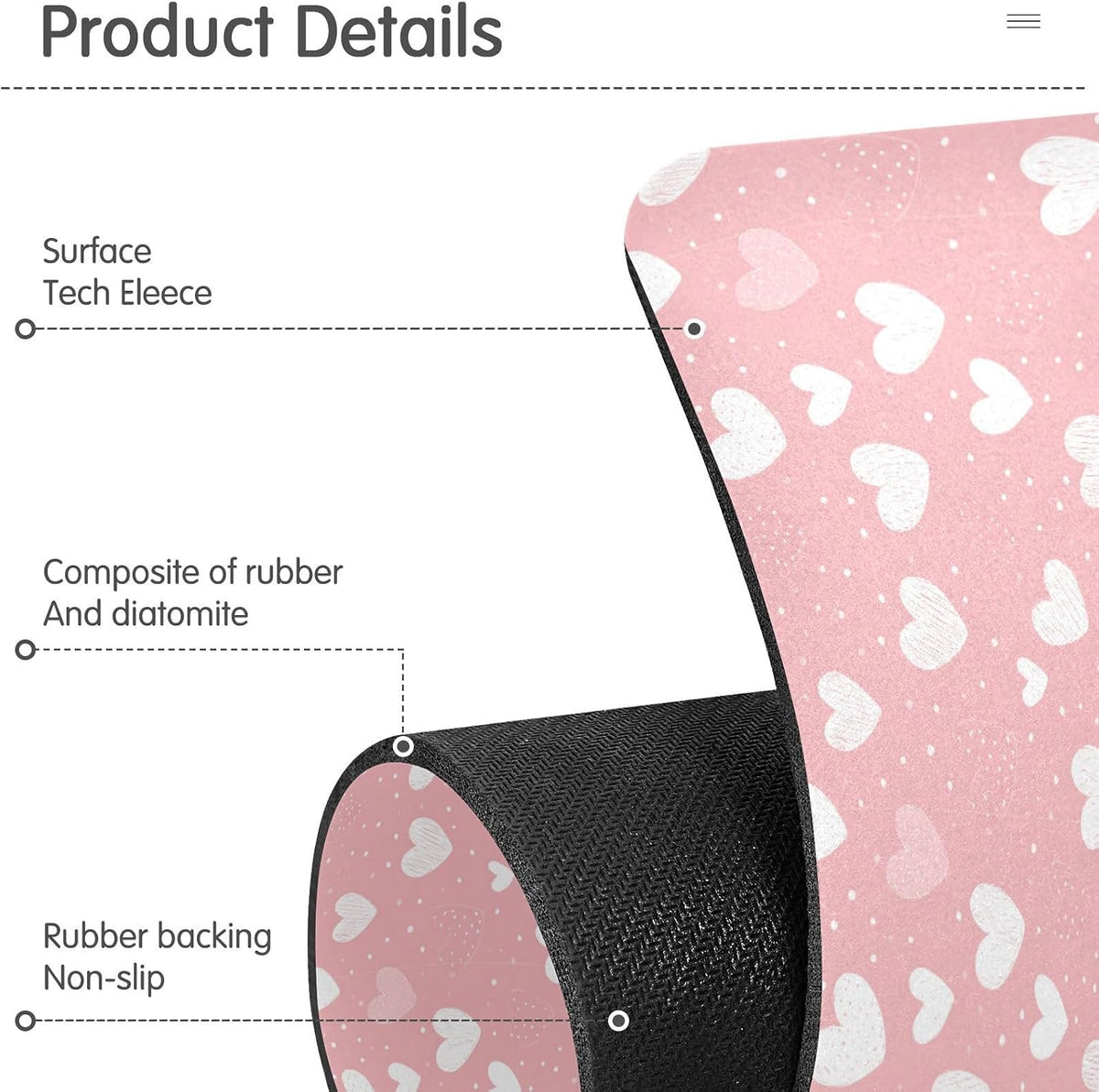 Light Pink Heart Valentines Day Faucet Drying mat Silicone Kitchen Faucet Mat Sink Splash Guard Drip Catcher Dish Soap Sponge Holder for Guard Bathroom Farmhouse M