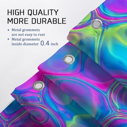 Bubble Shower Curtain, Modern Abstract Waves Circle Summer Peach Washable with Hooks Bathtub Cloth Curtains for Bathroom Bathtub Apartment Decor 72x72 Inch