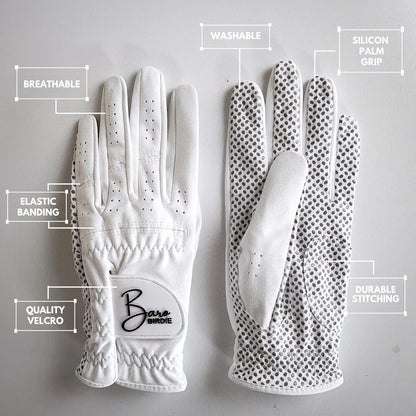 Left Hand Golf Gloves Women 2 Pack Girl Ladies Sports Silicon Non-Slip Extra Grip All Weather Season Tennis