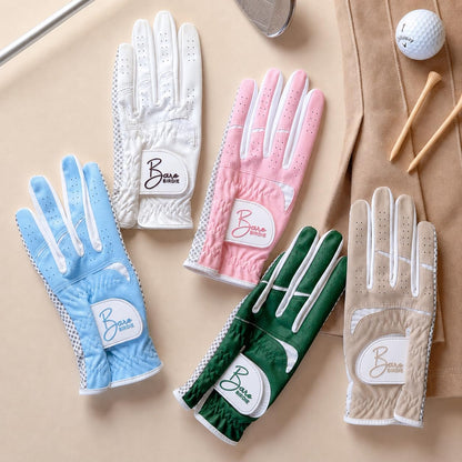 Left Hand Golf Gloves Women 2 Pack Girl Ladies Sports Silicon Non-Slip Extra Grip All Weather Season Tennis