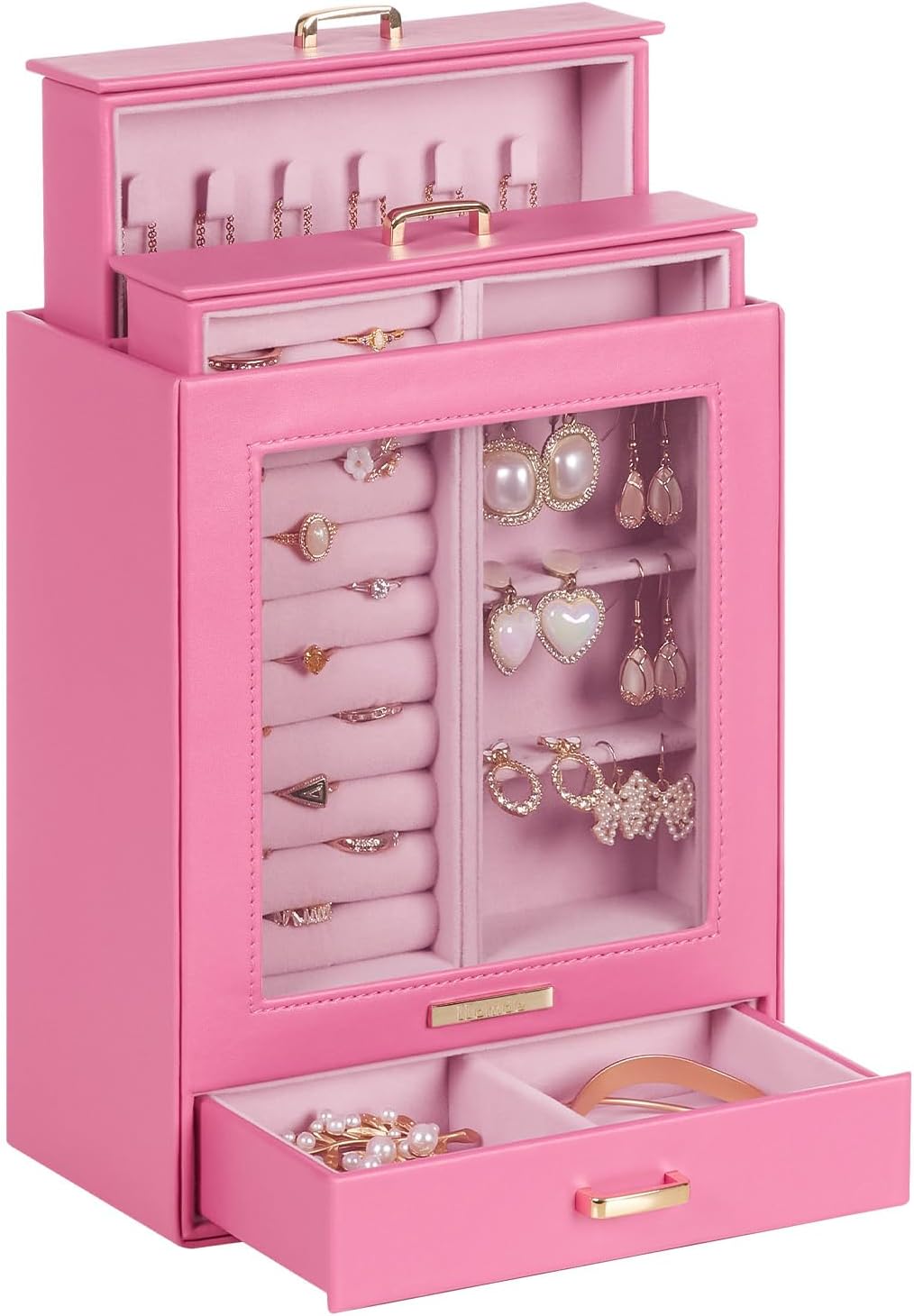 Display Jewelry Box for Girls: Starter Organizer with Clear Window