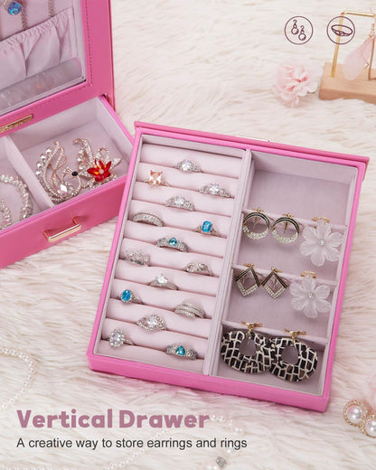 Display Jewelry Box for Girls: Starter Organizer with Clear Window