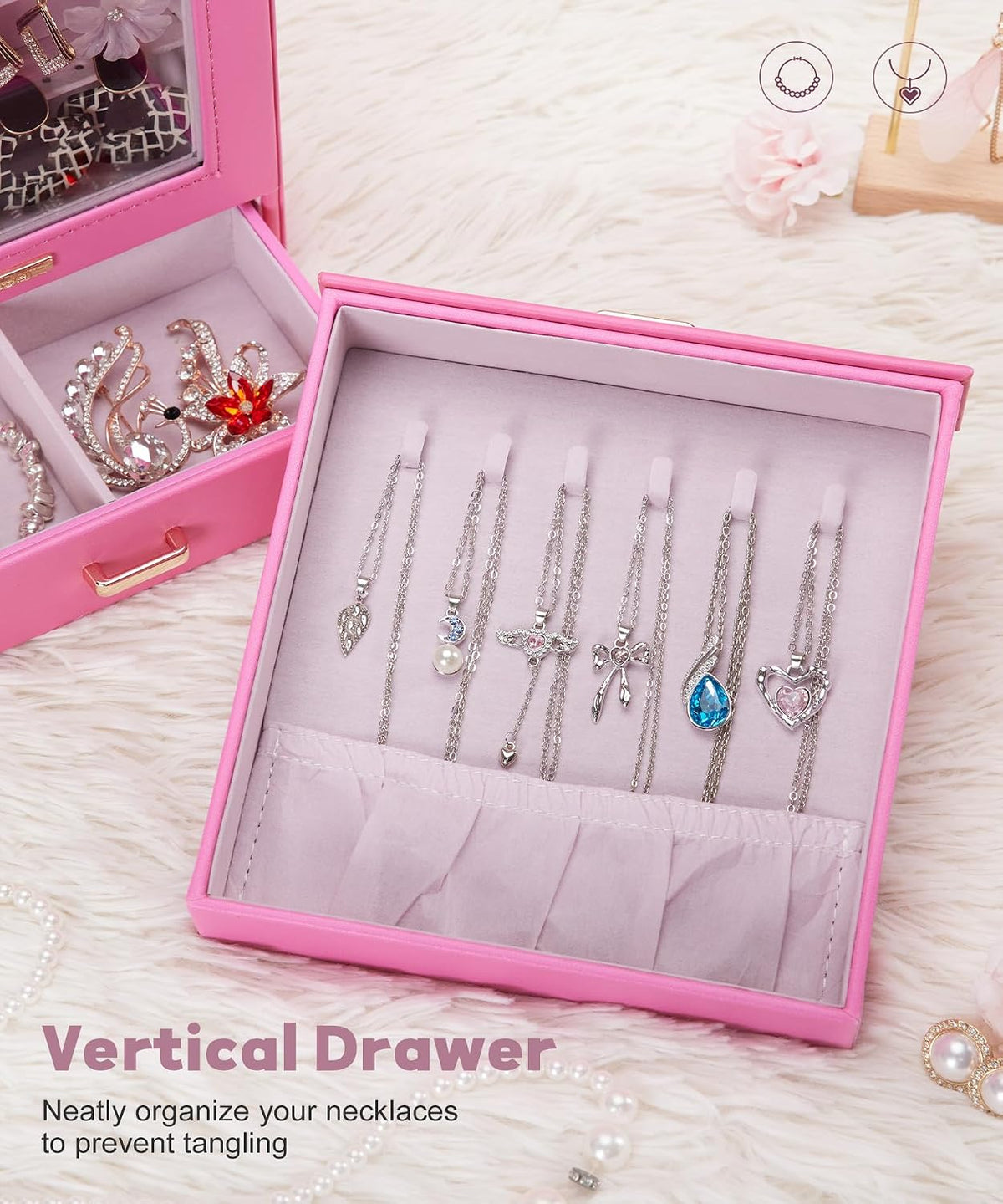Display Jewelry Box for Girls: Starter Organizer with Clear Window