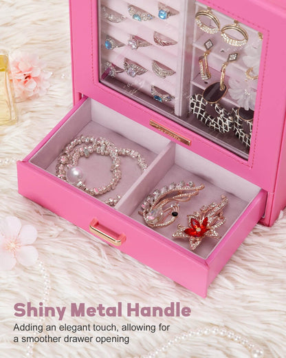 Display Jewelry Box for Girls: Starter Organizer with Clear Window