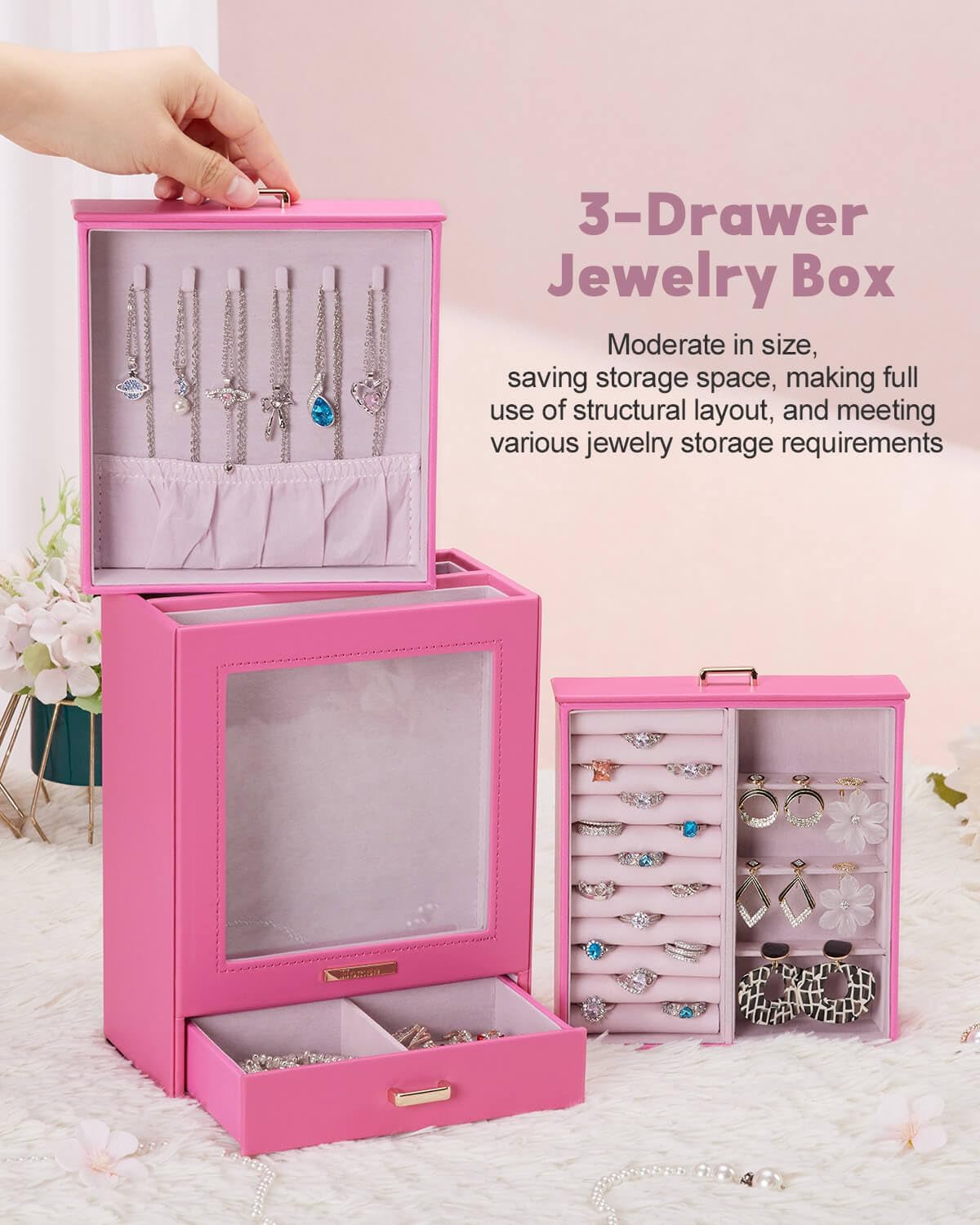 Display Jewelry Box for Girls: Starter Organizer with Clear Window