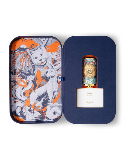 Floraiku Gong Eau De Parfum Set for Unisex, 1.6 Oz + 0.33 Oz Spray – Woody Spicy Scent with Italian Mandarin, Pink Pepper & Sandalwood – Inspired by Japanese Tea Ceremony and Dorayaki Accord