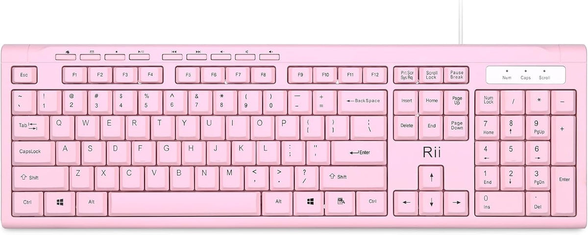 RK907 Ultra-Slim Compact USB Wired Keyboard for MAC and PC-Pink