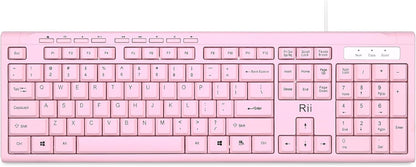 RK907 Ultra-Slim Compact USB Wired Keyboard for MAC and PC-Pink