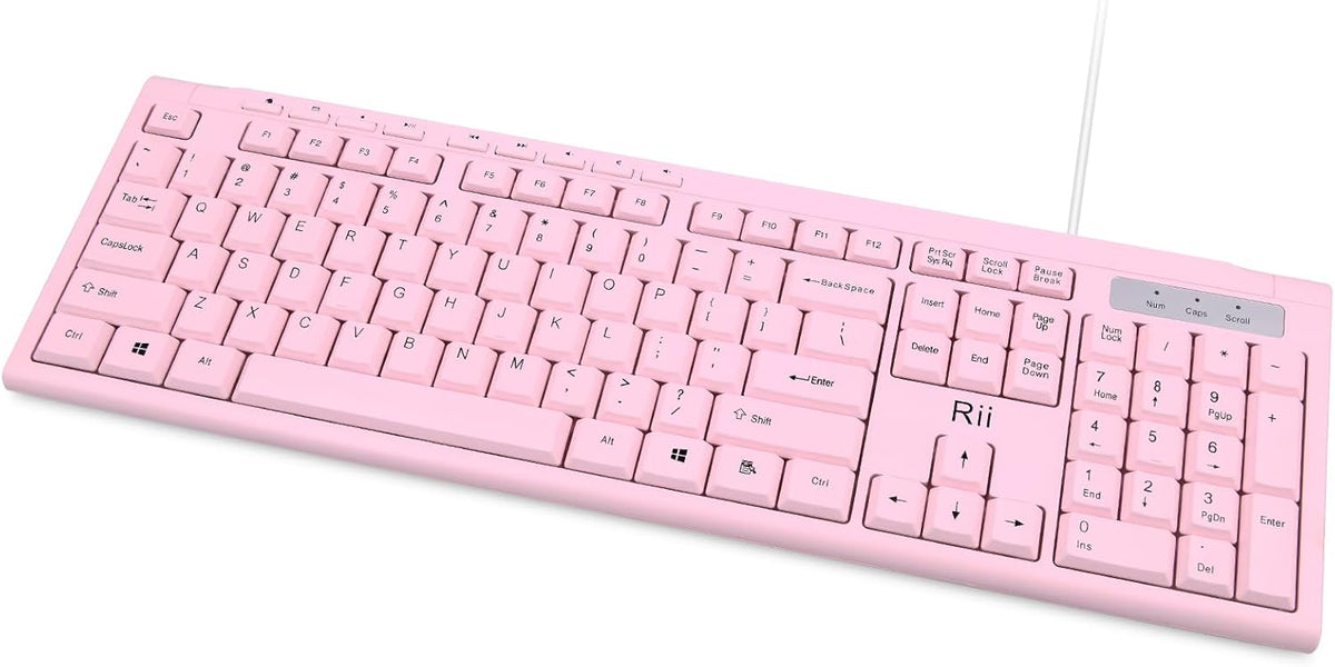 RK907 Ultra-Slim Compact USB Wired Keyboard for MAC and PC-Pink