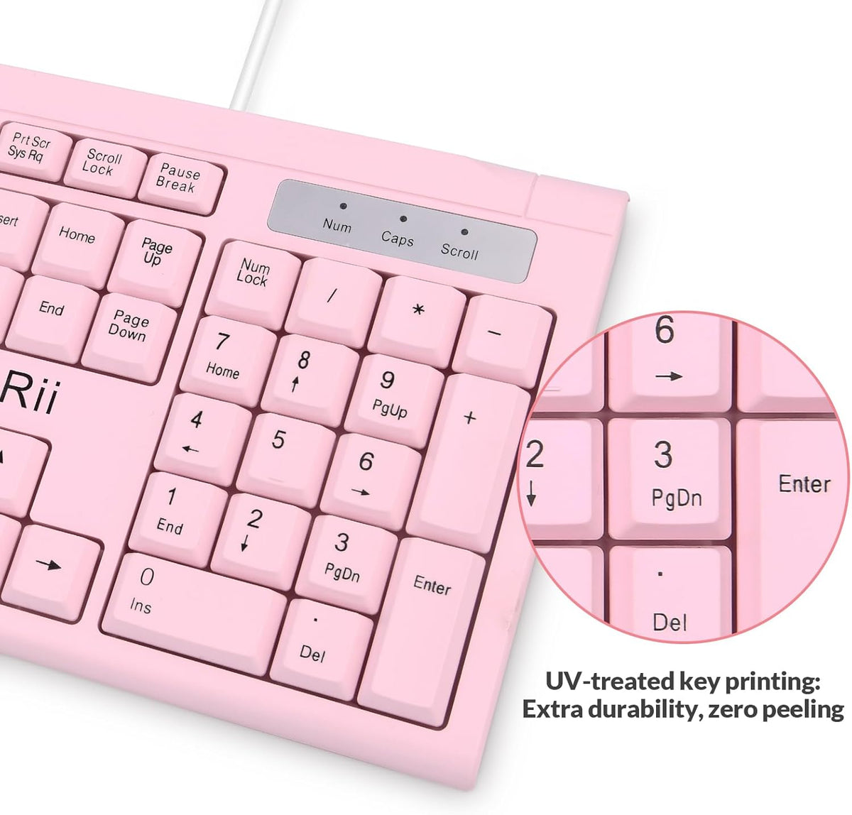 RK907 Ultra-Slim Compact USB Wired Keyboard for MAC and PC-Pink