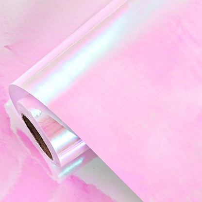 Pink Wrapping Paper Roll - Holographic Iridescent Wrapping Paper for Birthday, Valentine's, Mother's Day, Holiday - 17 inches x 32.8 Feet (47.23 sq.ft.)
