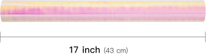 Pink Wrapping Paper Roll - Holographic Iridescent Wrapping Paper for Birthday, Valentine's, Mother's Day, Holiday - 17 inches x 32.8 Feet (47.23 sq.ft.)