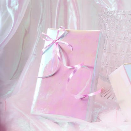 Pink Wrapping Paper Roll - Holographic Iridescent Wrapping Paper for Birthday, Valentine's, Mother's Day, Holiday - 17 inches x 32.8 Feet (47.23 sq.ft.)