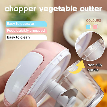 Mini Manual Food Processor Vegetable Chopper,Portable Hand Pull String Onion Chopper for Veggies, Fruits, Garlic, Nuts, Herbs, Ice cube,Cooking Gadgets & Kitchen Essentials,160ml (Pink)