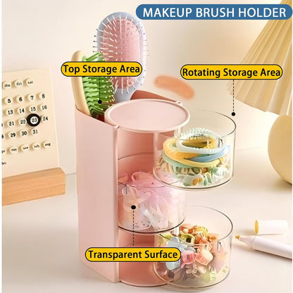 Azurphoric with Hair Brush Holder(Pink, 3-Layer)