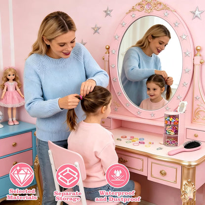 Azurphoric with Hair Brush Holder(Pink, 3-Layer)