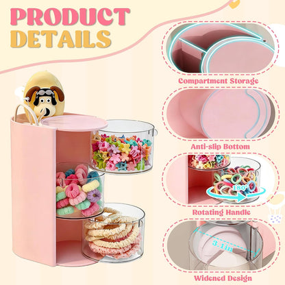 Azurphoric with Hair Brush Holder(Pink, 3-Layer)