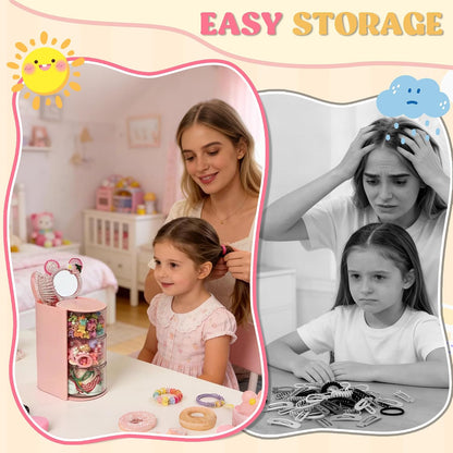 Azurphoric with Hair Brush Holder(Pink, 3-Layer)