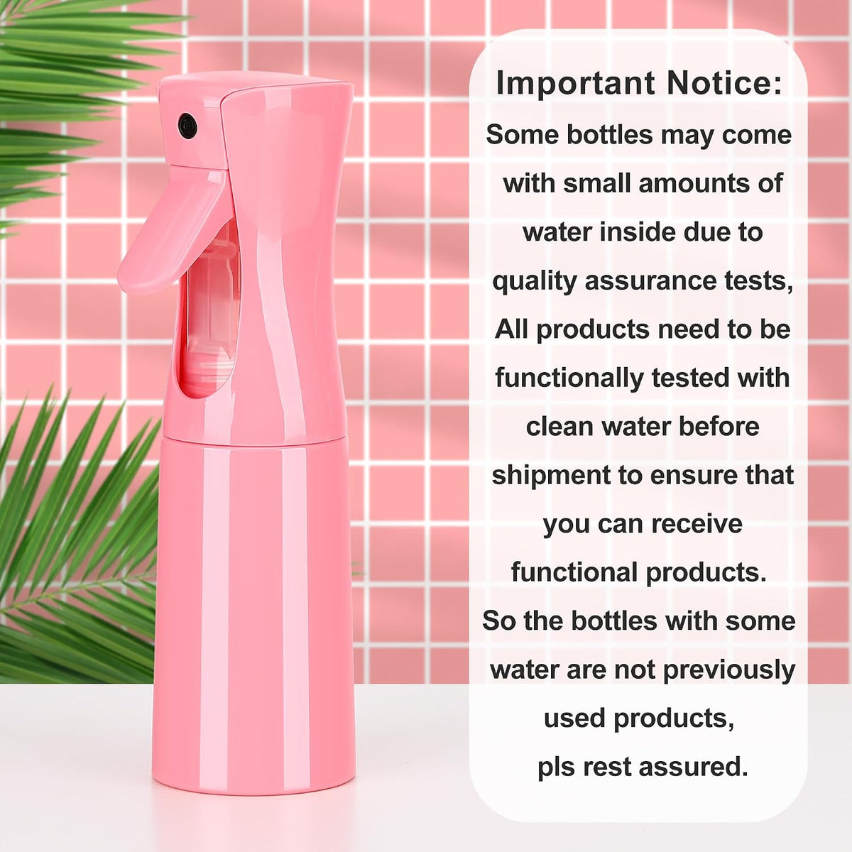 (Pink Hair Mister Spray Bottle，Spray Water Bottle Fine Mist Refillable Plants（6.8OZ /200ML） Barber，Showering Pets, Plants, travel, Ironing and Cleaning ﻿ ﻿ ﻿(Continuous Spray)