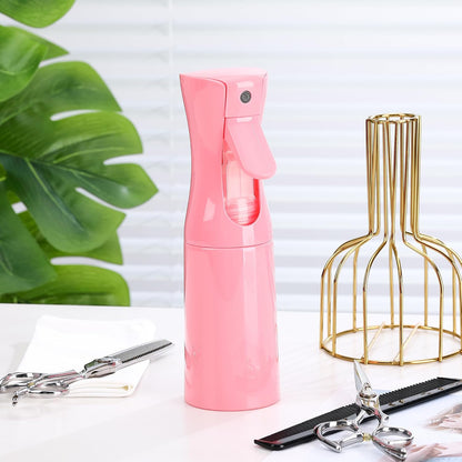 (Pink Hair Mister Spray Bottle，Spray Water Bottle Fine Mist Refillable Plants（6.8OZ /200ML） Barber，Showering Pets, Plants, travel, Ironing and Cleaning ﻿ ﻿ ﻿(Continuous Spray)