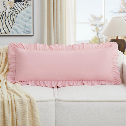 Light Pink Lumbar Pillow Covers 36x14 Inch Set of 1