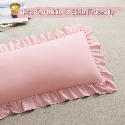 Light Pink Lumbar Pillow Covers 36x14 Inch Set of 1