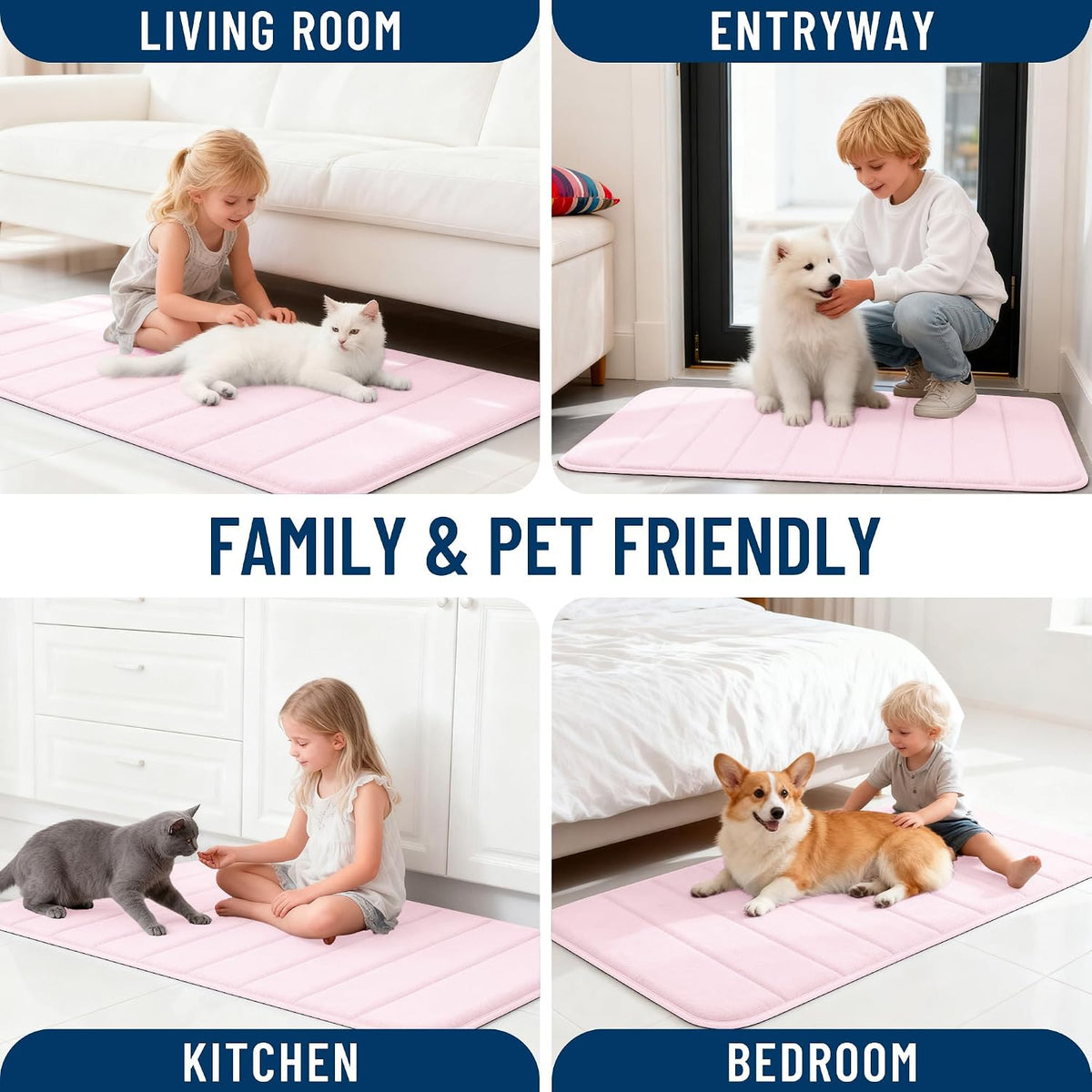 Memory Foam Bath Mat 30x20, Super Soft and Absorbent Bathroom Rugs