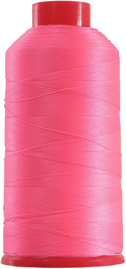 Heavy Duty Bonded Nylon 66 Sewing Thread 210D/3 T70#69 1500 Yards for Canvas Furniture Upholstery Leather Goods Automotive Leather Footwear Outdoors (4047-Neon Pink)