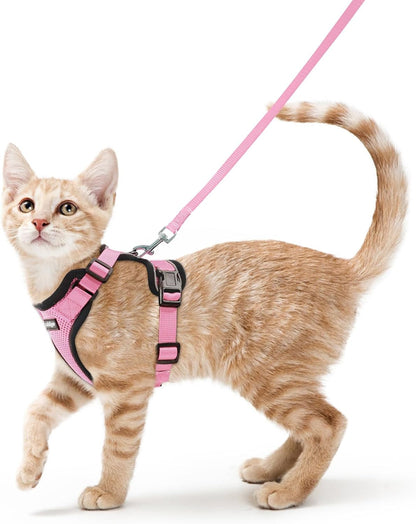 Cat Harness and Leash Set, Escape Proof Vest, Pink