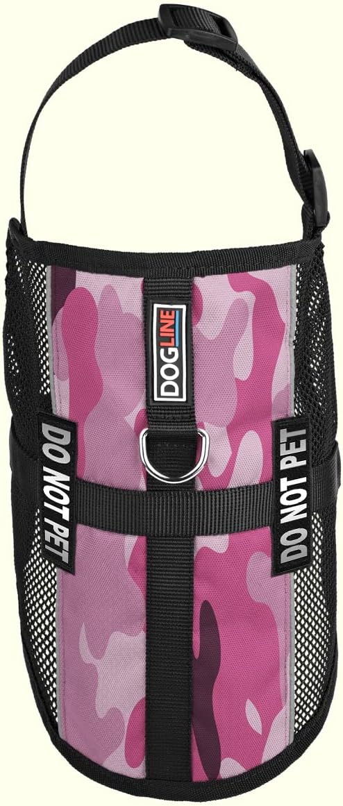 MaxAire Vest Do Not Pet Removable Patch Adjustable Harness Reflective for Puppies Small Medium and Large Dogs 22 by 29 Inch Girth Pink Camo