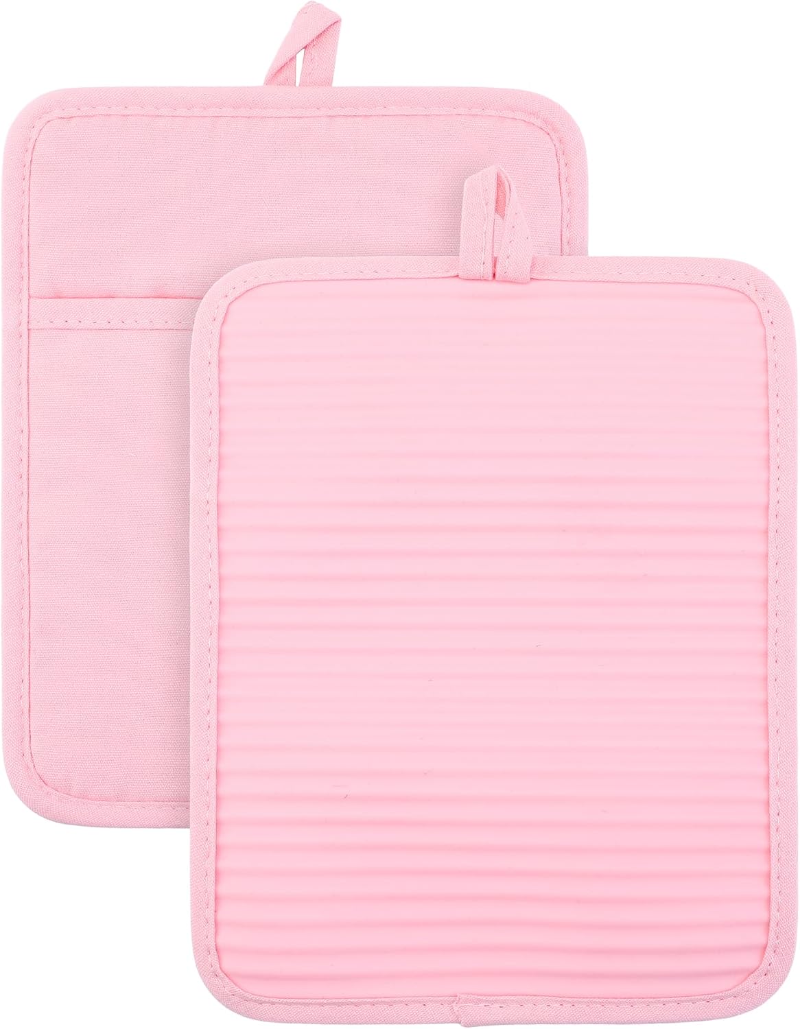1 Pcs Pot Holders, Heat Resistant Trivets, Non-Slip Hot Pads for Countertops, Oven Pot Holders for Kitchen, Baking and BBQ 9.1 * 7.1in Pink