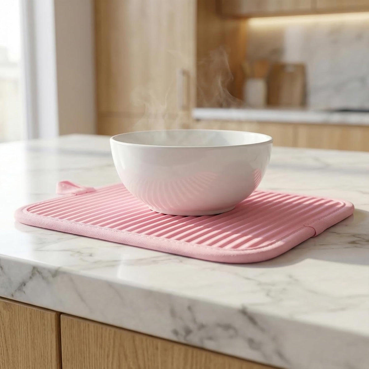 1 Pcs Pot Holders, Heat Resistant Trivets, Non-Slip Hot Pads for Countertops, Oven Pot Holders for Kitchen, Baking and BBQ 9.1 * 7.1in Pink